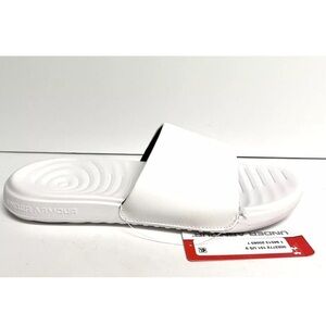 Under Armour Women’s Ansa Fixed White Slide Sandals, Size 9 M.